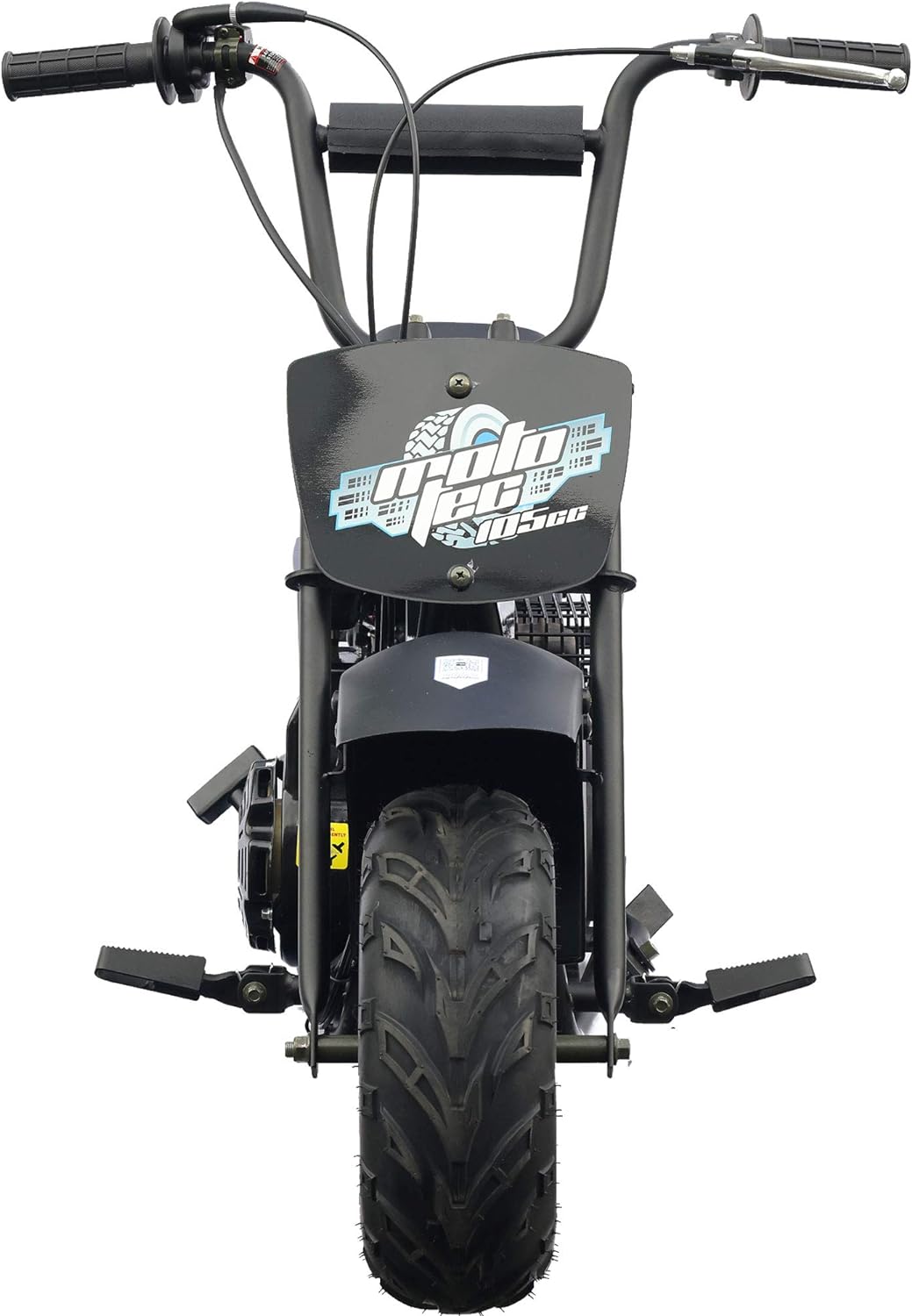 MotoTec 105CC 3.5HP Mini Bike, Black, Alloy Steel, 23mph Speed, Indoor Use, Distance Monitor, 185lbs Capacity - Image 4