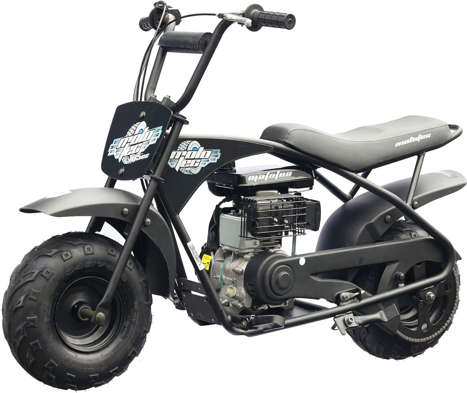 MotoTec 105CC 3.5HP Mini Bike, Black, Alloy Steel, 23mph Speed, Indoor Use, Distance Monitor, 185lbs Capacity - Image 2