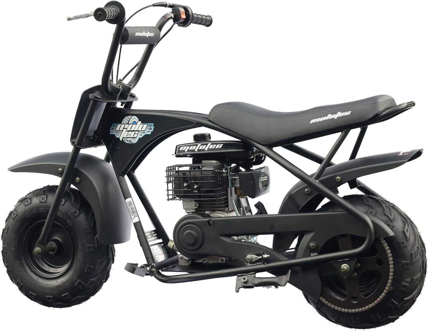 MotoTec 105CC 3.5HP Mini Bike, Black, Alloy Steel, 23mph Speed, Indoor Use, Distance Monitor, 185lbs Capacity - Image 6