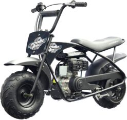 MotoTec 105CC 3.5HP Mini Bike, Black, Alloy Steel, 23mph Speed, Indoor Use, Distance Monitor, 185lbs Capacity