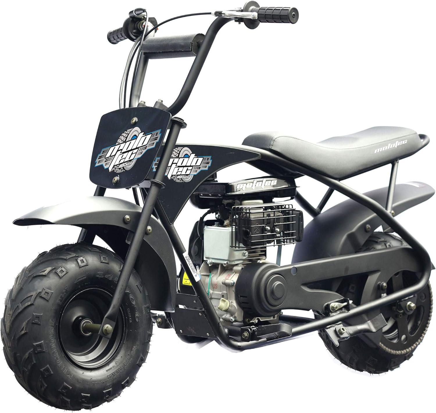 MotoTec 105CC 3.5HP Mini Bike, Black, Alloy Steel, 23mph Speed, Indoor Use, Distance Monitor, 185lbs Capacity