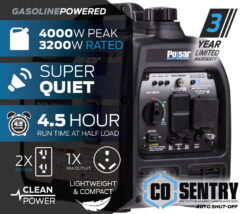 Alternative view of Pulsar 4000W Super Quiet Inverter Generator with CO Sentry, Portable, Safe for Electronics
