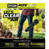 RYOBI 40V HP Brushless Cordless Leaf Blower, 730 CFM, 190 MPH, Includes 2x 4.0 Ah Batteries & Charger, 57 dB Quiet - Image 14