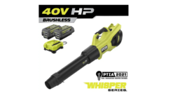 RYOBI 40V HP Brushless Cordless Leaf Blower, 730 CFM, 190 MPH, Includes 2x 4.0 Ah Batteries & Charger, 57 dB Quiet