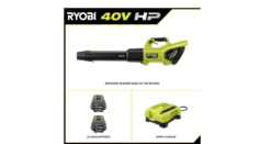 Alternative view of RYOBI 40V HP Brushless Cordless Leaf Blower, 730 CFM, 190 MPH, Includes 2x 4.0 Ah Batteries & Charger, 57 dB Quiet