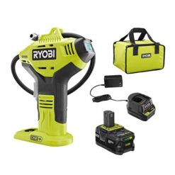 RYOBI ONE+ Cordless Air Inflator with Digital Gauge, 18V Lithium-Ion Battery, Portable Tire Pump