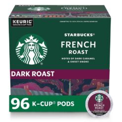 Starbucks French Roast Dark Roast Arabica K-Cup Coffee Pods, 96 Count