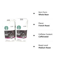 Alternative view of Starbucks French Roast Whole Bean Coffee 80 Oz - Intense Smoky Flavor, 2x40 Oz Packs