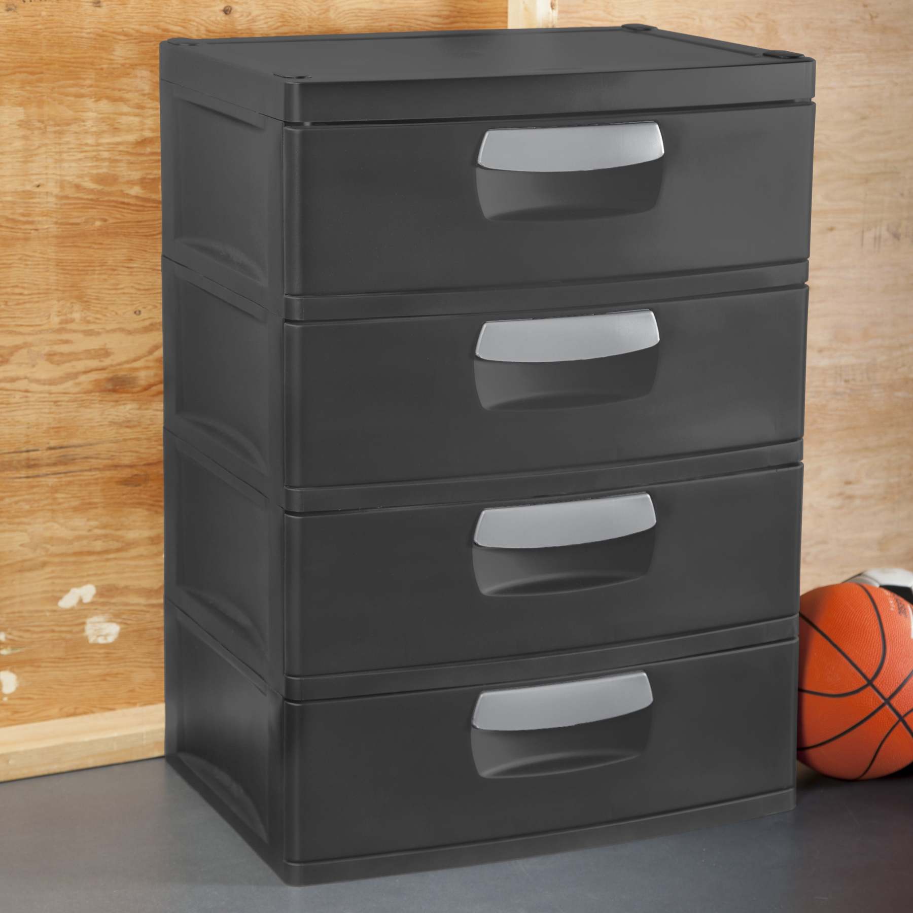 Sterilite Heavy-Duty 4 Drawer Plastic Storage Unit, Flat Gray, BPA-Free - Image 3