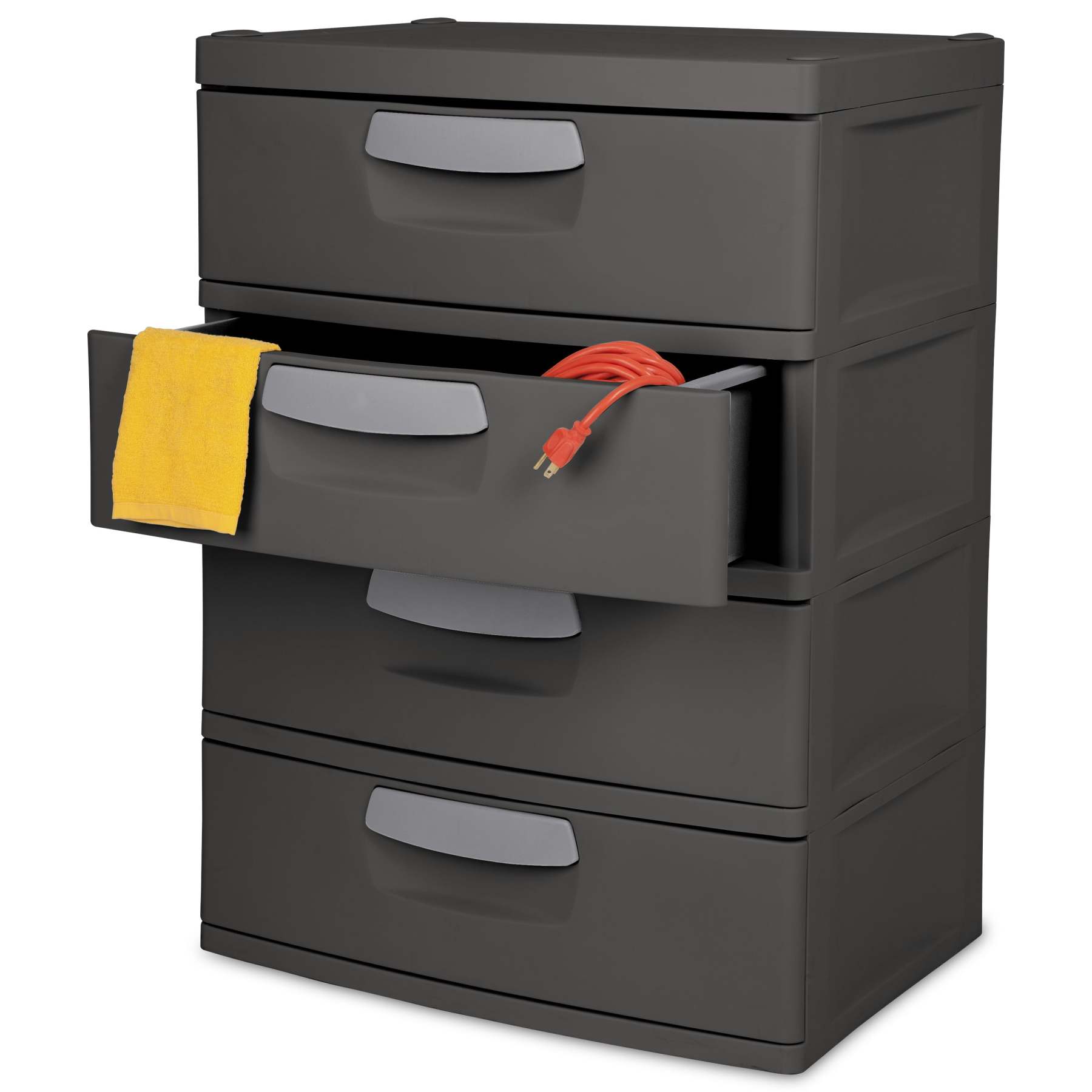 Sterilite Heavy-Duty 4 Drawer Plastic Storage Unit, Flat Gray, BPA-Free - Image 8