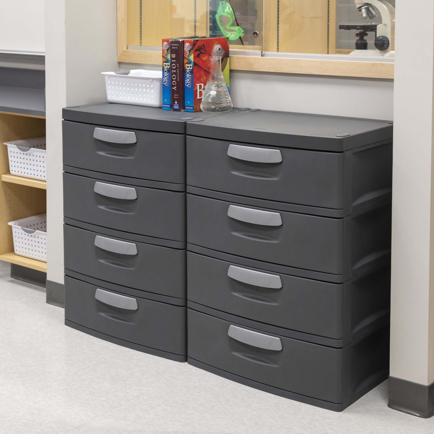 Sterilite Heavy-Duty 4 Drawer Plastic Storage Unit, Flat Gray, BPA-Free - Image 4