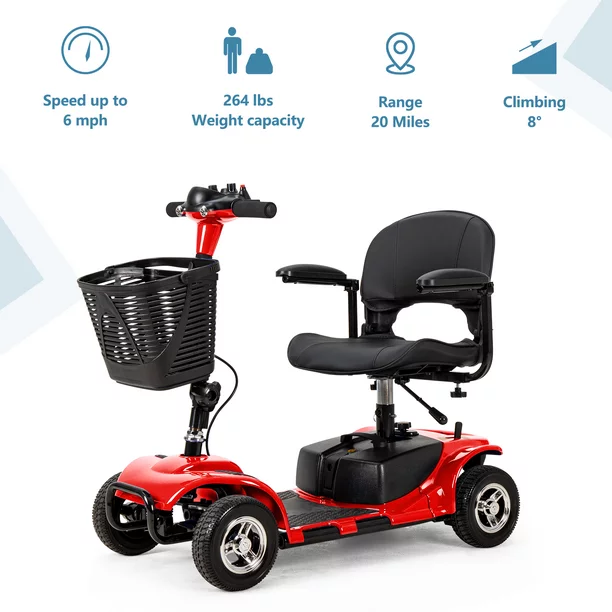 UltraLite Model A898 4-Wheel Mobility Scooter, Portable & Lightweight, 14-Mile Range - Image 7