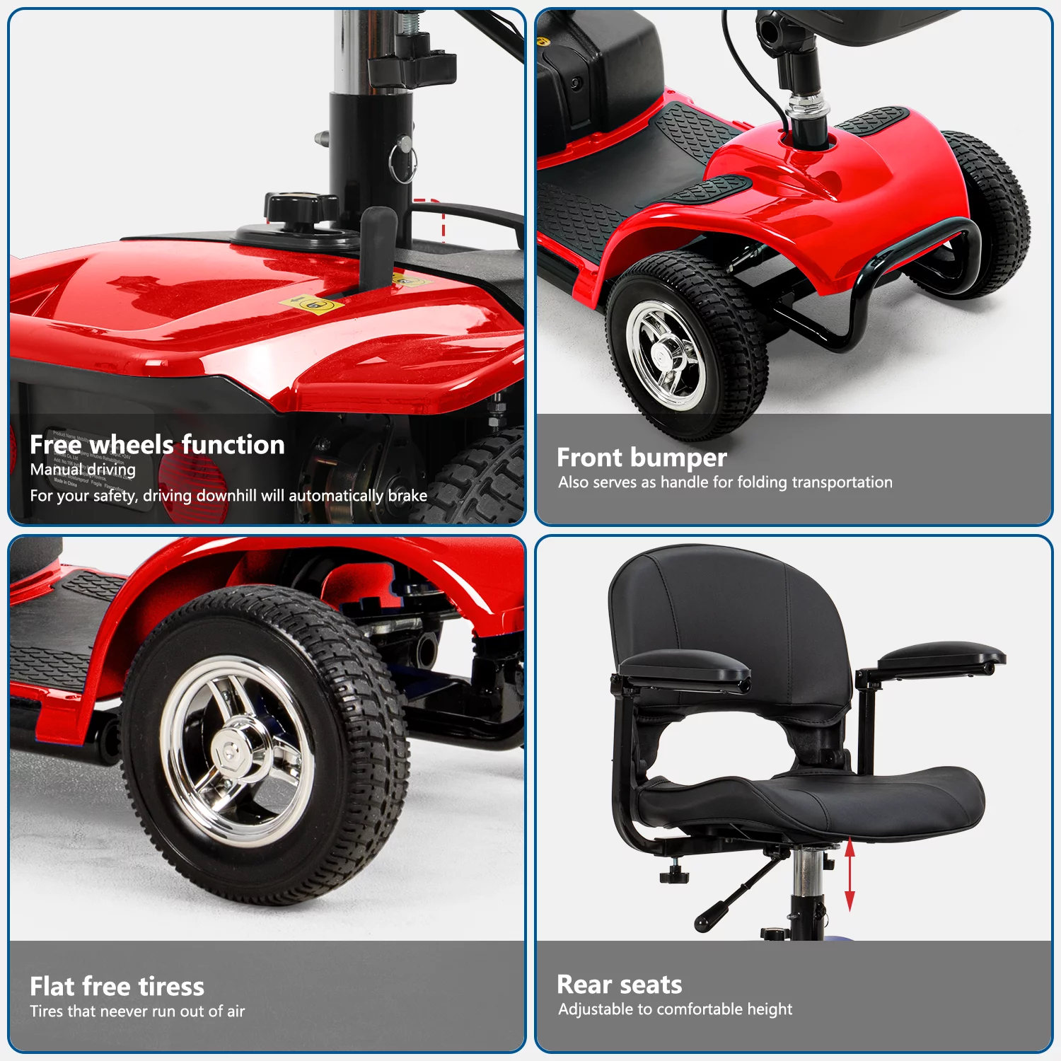 UltraLite Model A898 4-Wheel Mobility Scooter, Portable & Lightweight, 14-Mile Range - Image 5