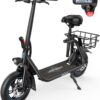 URBANMAX C1 Electric Scooter with Seat, 450W Motor, 22 Mile Range, 12" Tires, Foldable, Black, Adult