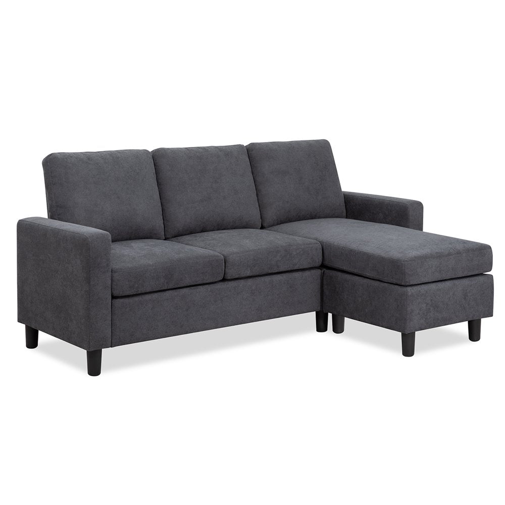 Walsunny Convertible Sectional Sofa, L-Shaped Linen Couch with Reversible Ottoman for Small Spaces - Image 3