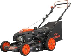 Alternative view of YARDMAX 22" Gas Self-Propelled Lawn Mower, 201cc, 6-Speed CVT, High Wheel RWD, 3-in-1, Black