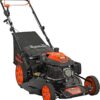 YARDMAX 22" Gas Self-Propelled Lawn Mower, 201cc, 6-Speed CVT, High Wheel RWD, 3-in-1, Black
